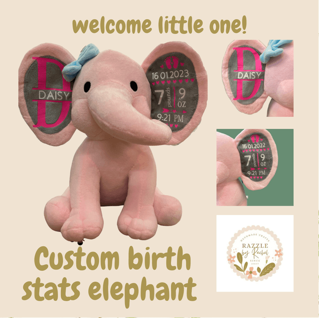 Custom Birth Stats Elephant 