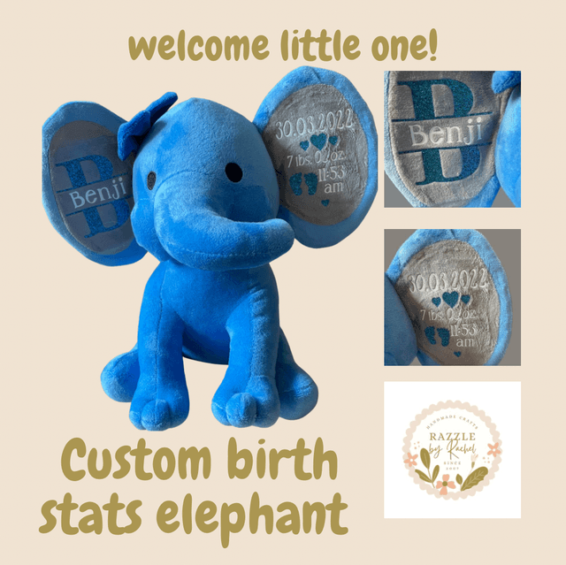 Custom Birth Stats Elephant 