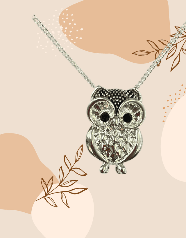Equilibrium Silver Plated Owl Pendant Necklace
